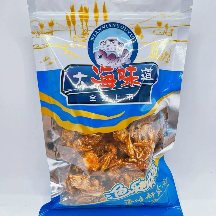 香酥小螃蟹零食麻辣香酥即食海蟹100g*1袋 100 克