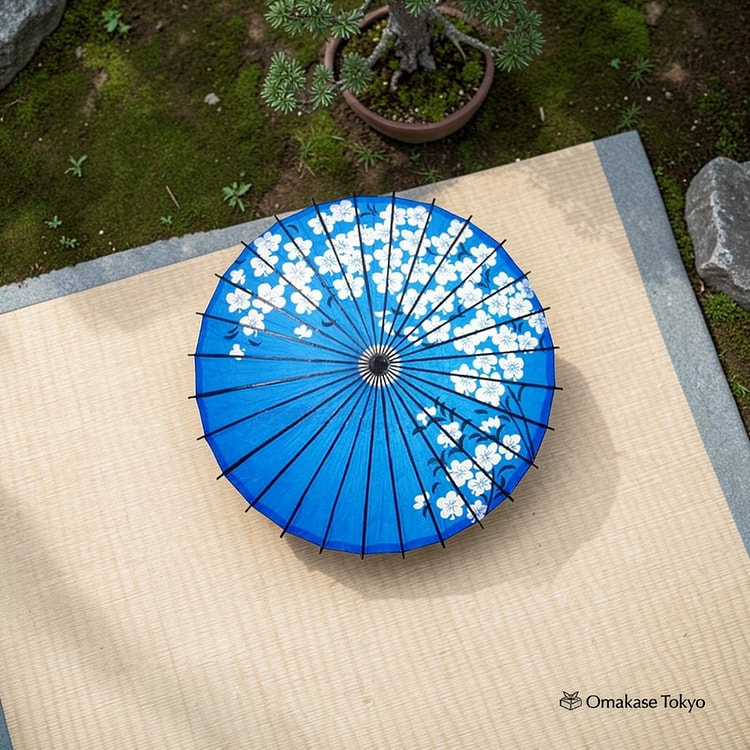 日式纸伞，蓝梅印花 680 克