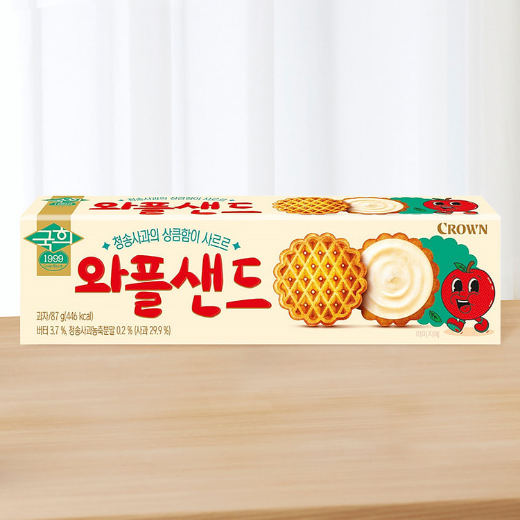 克丽安苹果味夹心华夫饼干 91g*1盒
