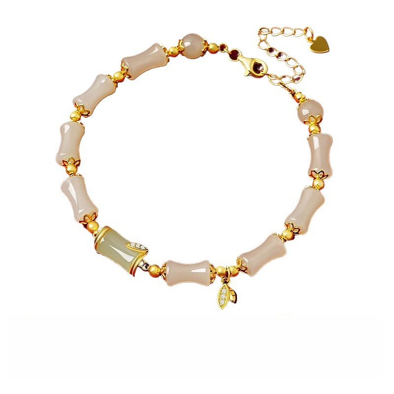 Bamboo Bracelet Natural Hotan Jade Bracelet 12mm 1 box
