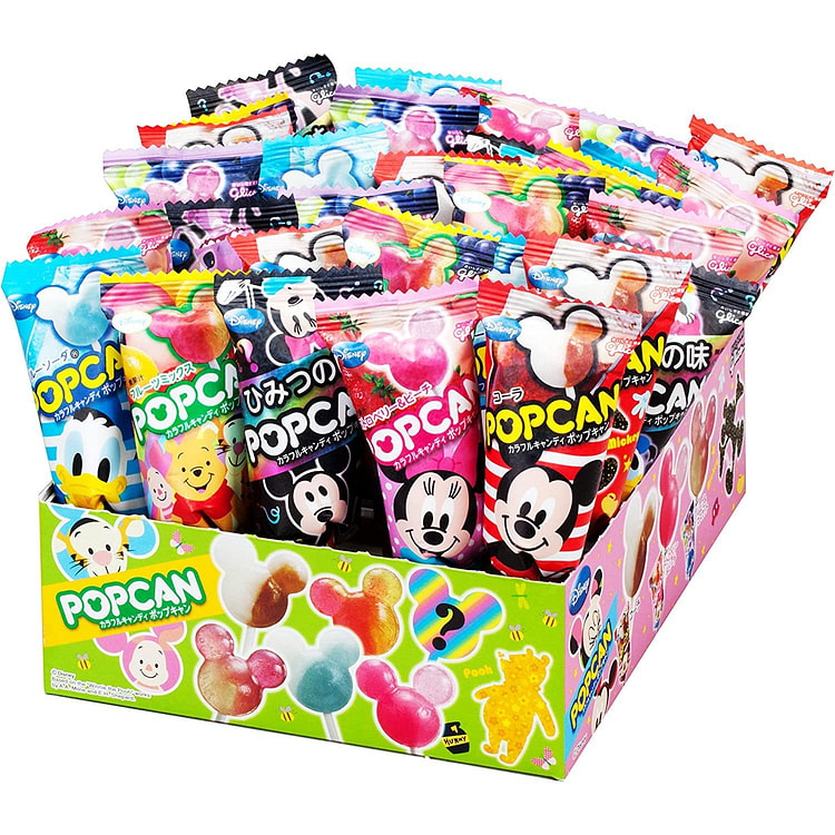 Glico Disney PopCan Mickey Candy Soda Cola Lollipop Sweet Snack Japan 30 St