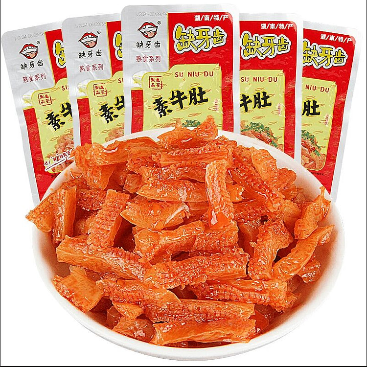 网红零食爆辣缺牙齿素牛肚16克*10包 160 克