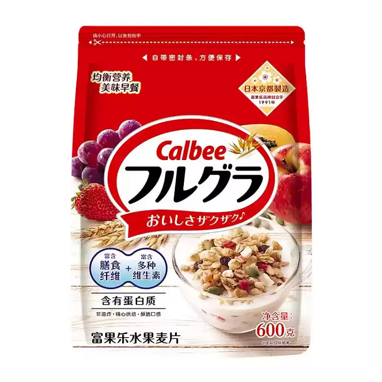 日本卡乐比水果坚果燕麦片冲饮营养早餐600g原味