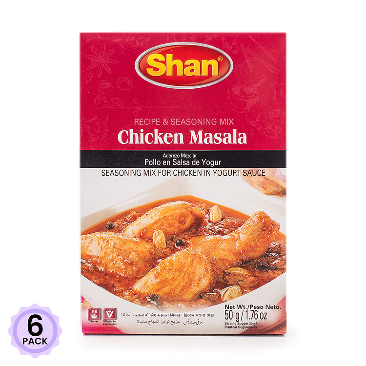 Shan 玛萨拉咖喱鸡肉调味料 1.76 盎司*6 包