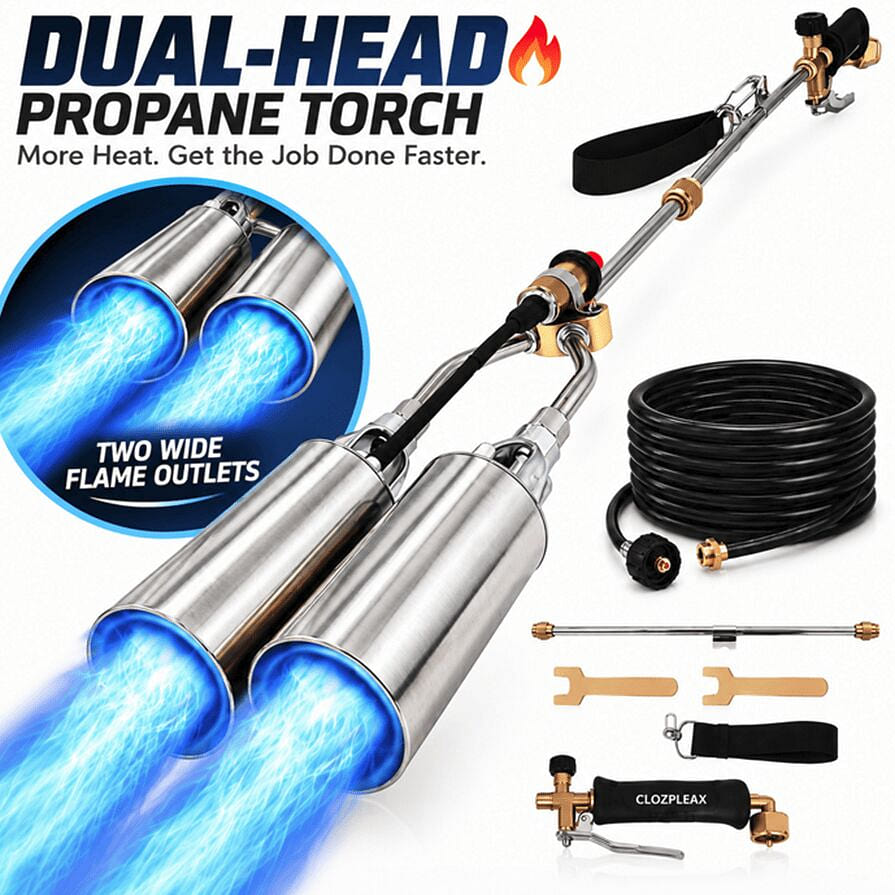 Dual Head Propane Torch Weed Burner Kit, Heavy Dut 1 count