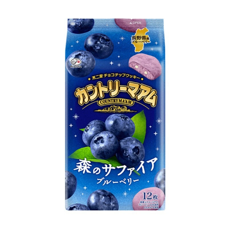 FUJIYA Rich Blueberry Soft-Crust Cookies 12pcs 1 pack