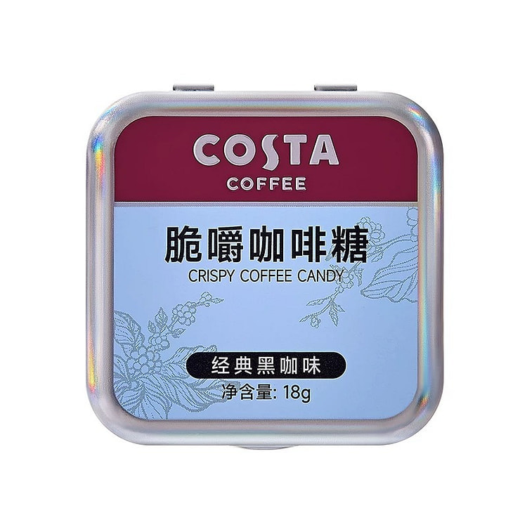 【COSTA】特浓提神脆嚼咖啡糖《经典黑咖啡》1盒 18 克