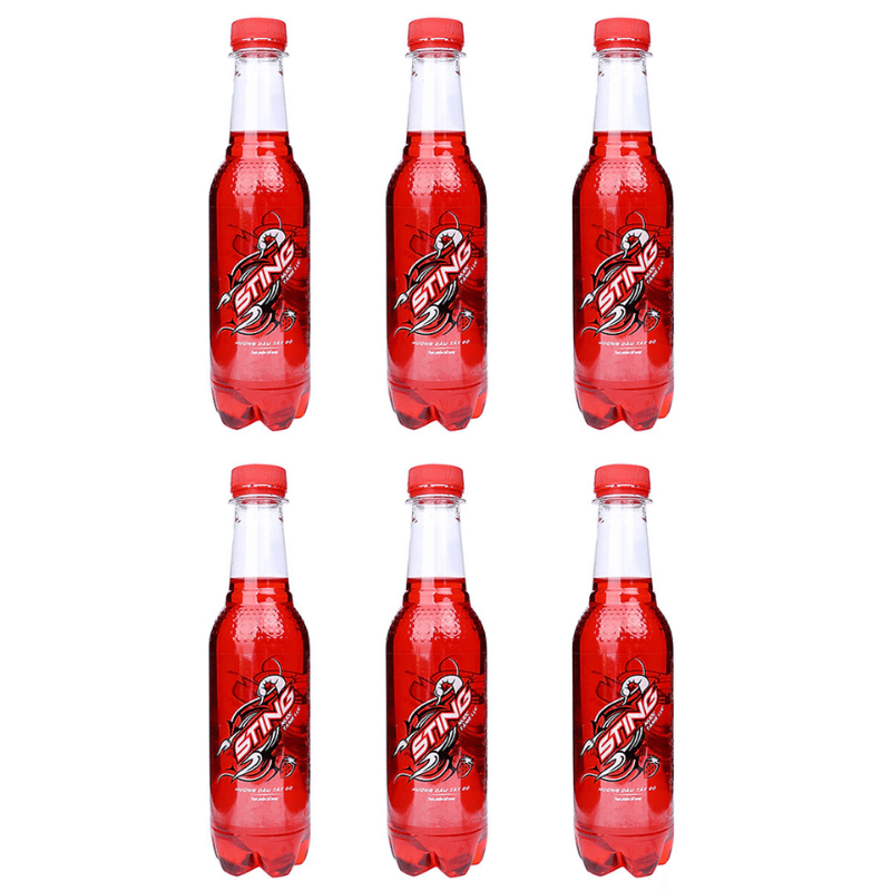 Sting Nuoc Tang Luc Energy Drink Strawberry Flavor 10.82oz pack of 6 1 each