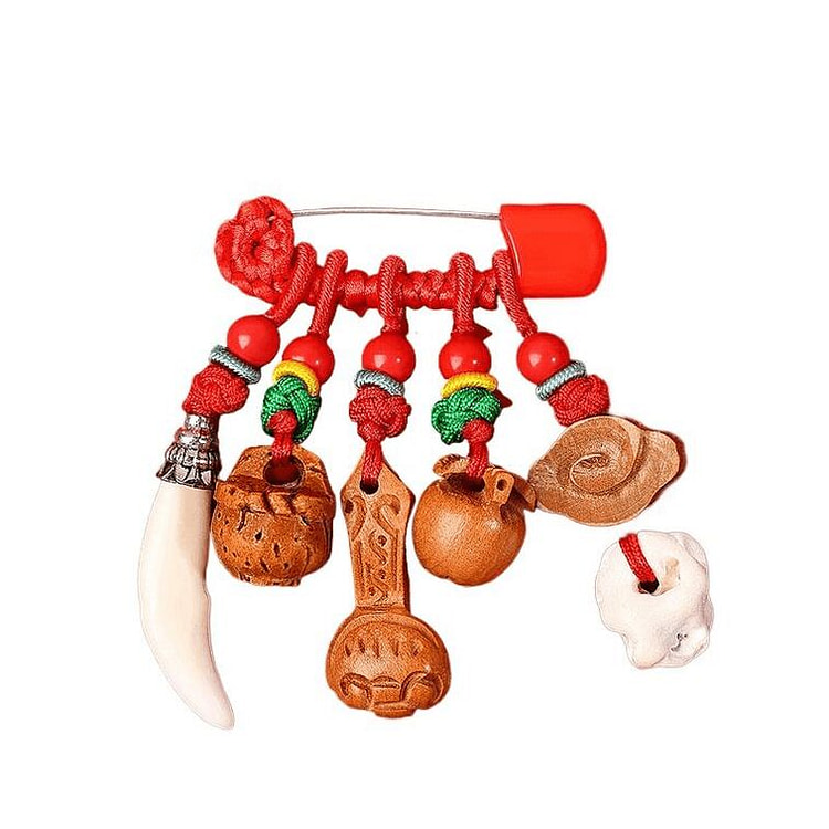 普陀山 宝宝外出压惊别针孕妇狗牙桃木剑胸针护身符 1 盒