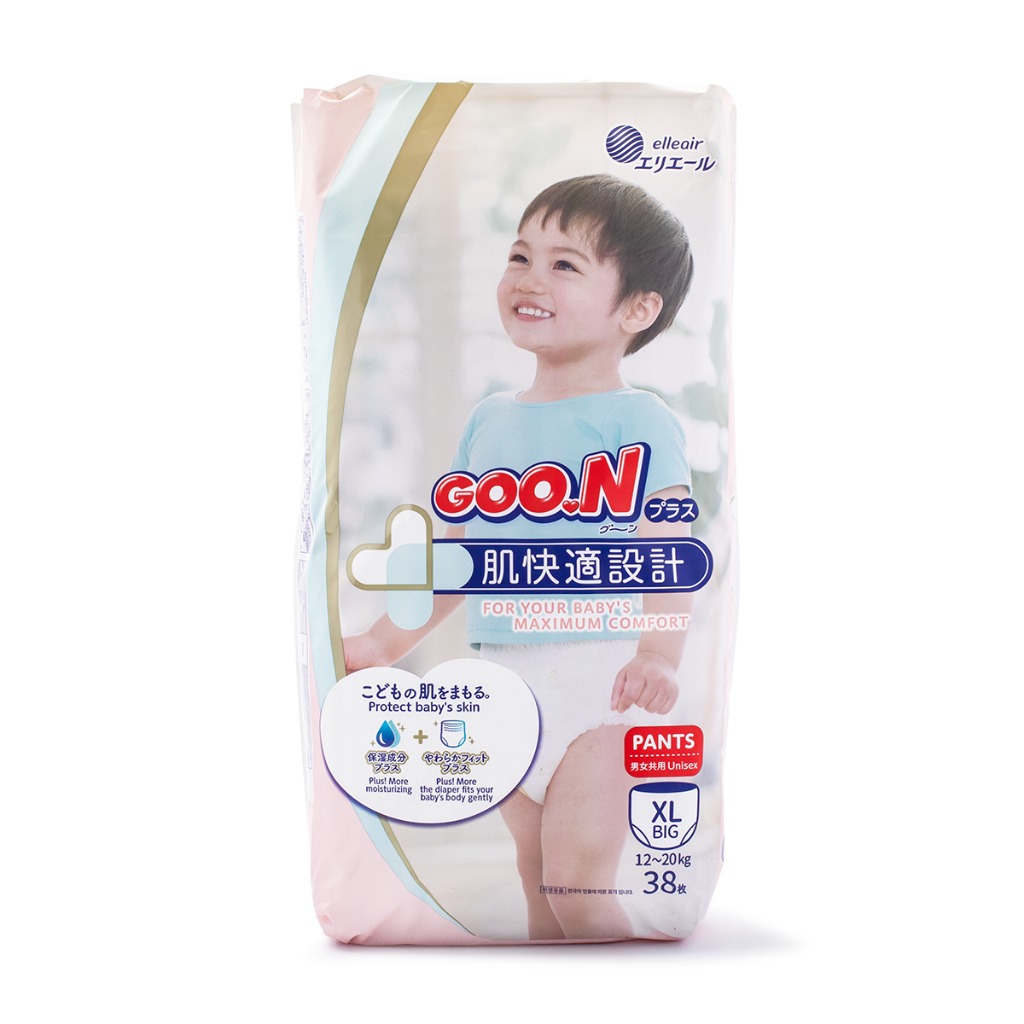 Quần Bỉm Trẻ Em GOO.N PLUS Elleair Nhật Bản, Size XL 38 miếng 1 phần
