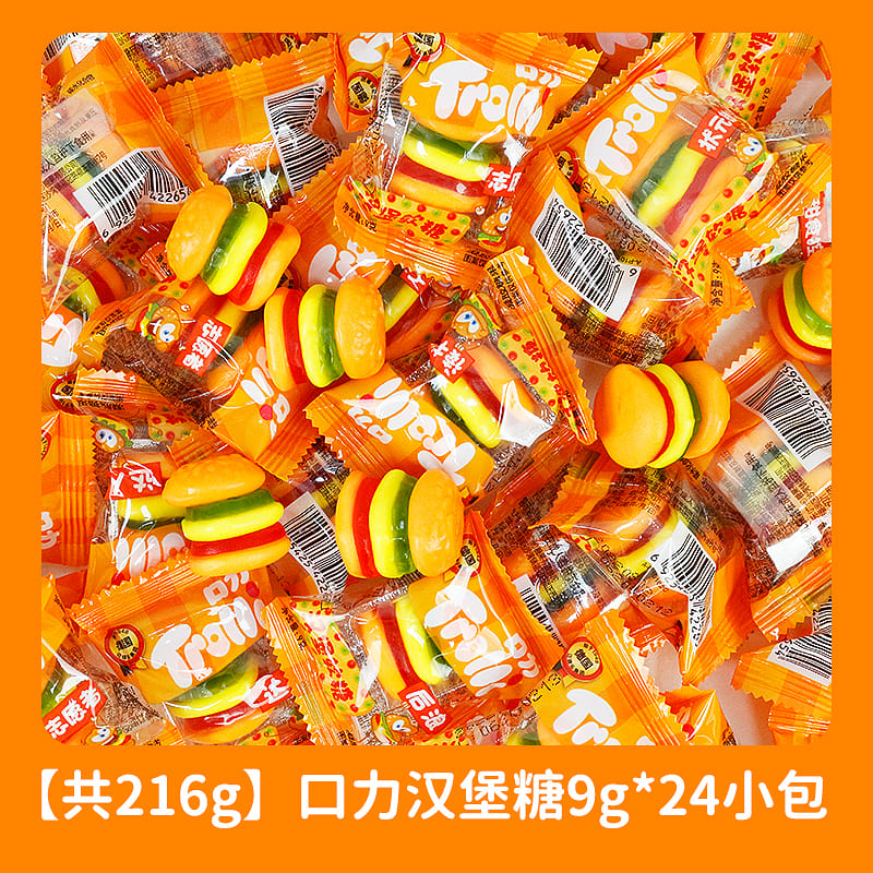 Hamburger-Shaped Gummy Candy, 9g*24pcs 216 g