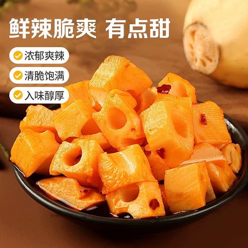 Baicaowei Spicy Crispy Lotus Root – Casual Snack 180 g