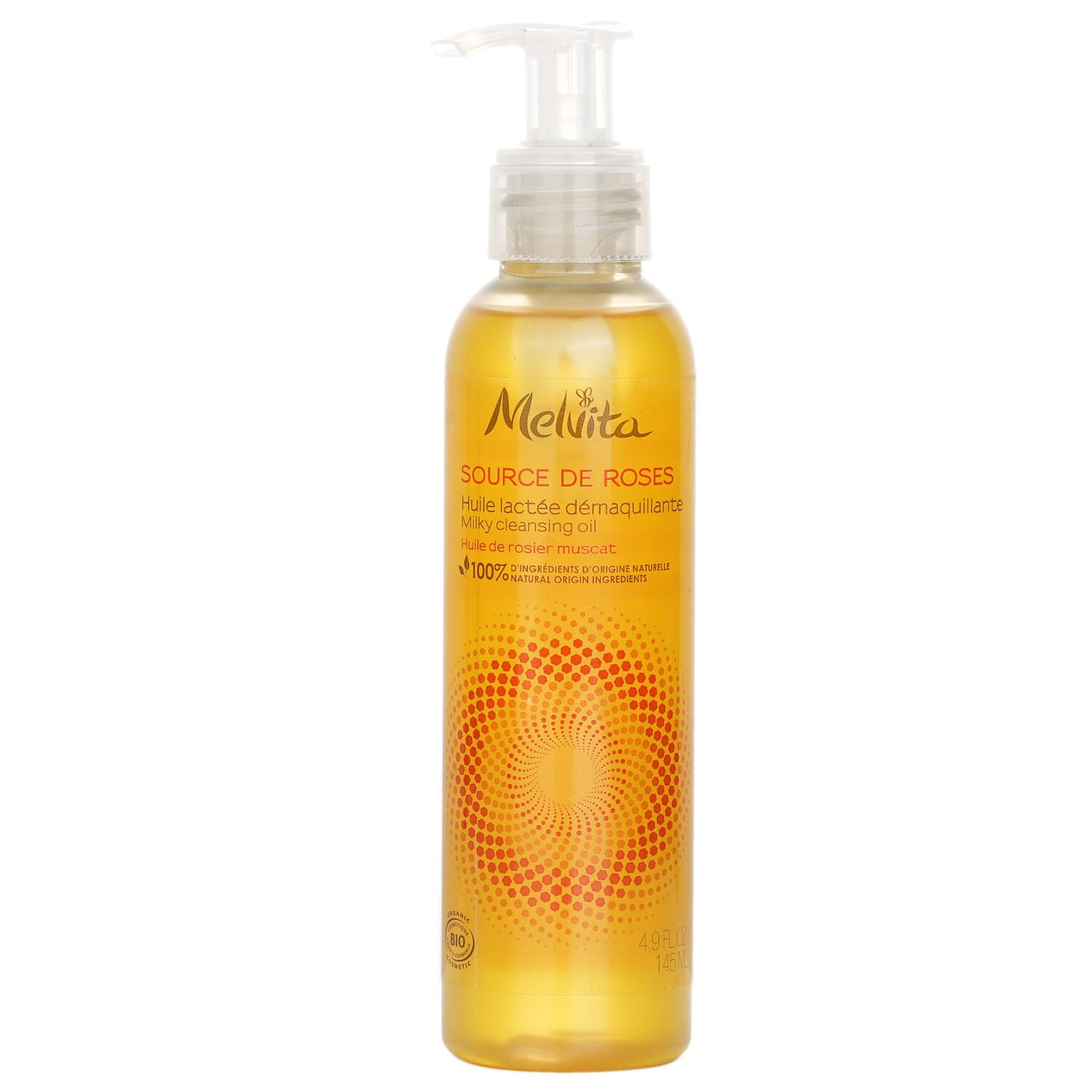 Melvita Source De Roses Milky Cleansing Oil gently cleanses 145ml/4.9oz 145 ml