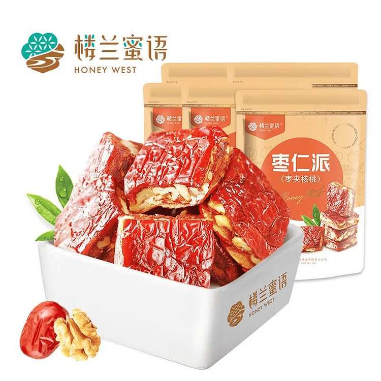 楼兰蜜语枣仁派新疆特产枣夹核桃仁即食零食下午茶点心 158 克