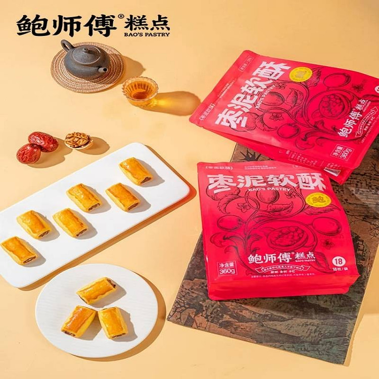 鲍师傅枣泥软酥360g核桃酥传统中式点心下午茶 360 克