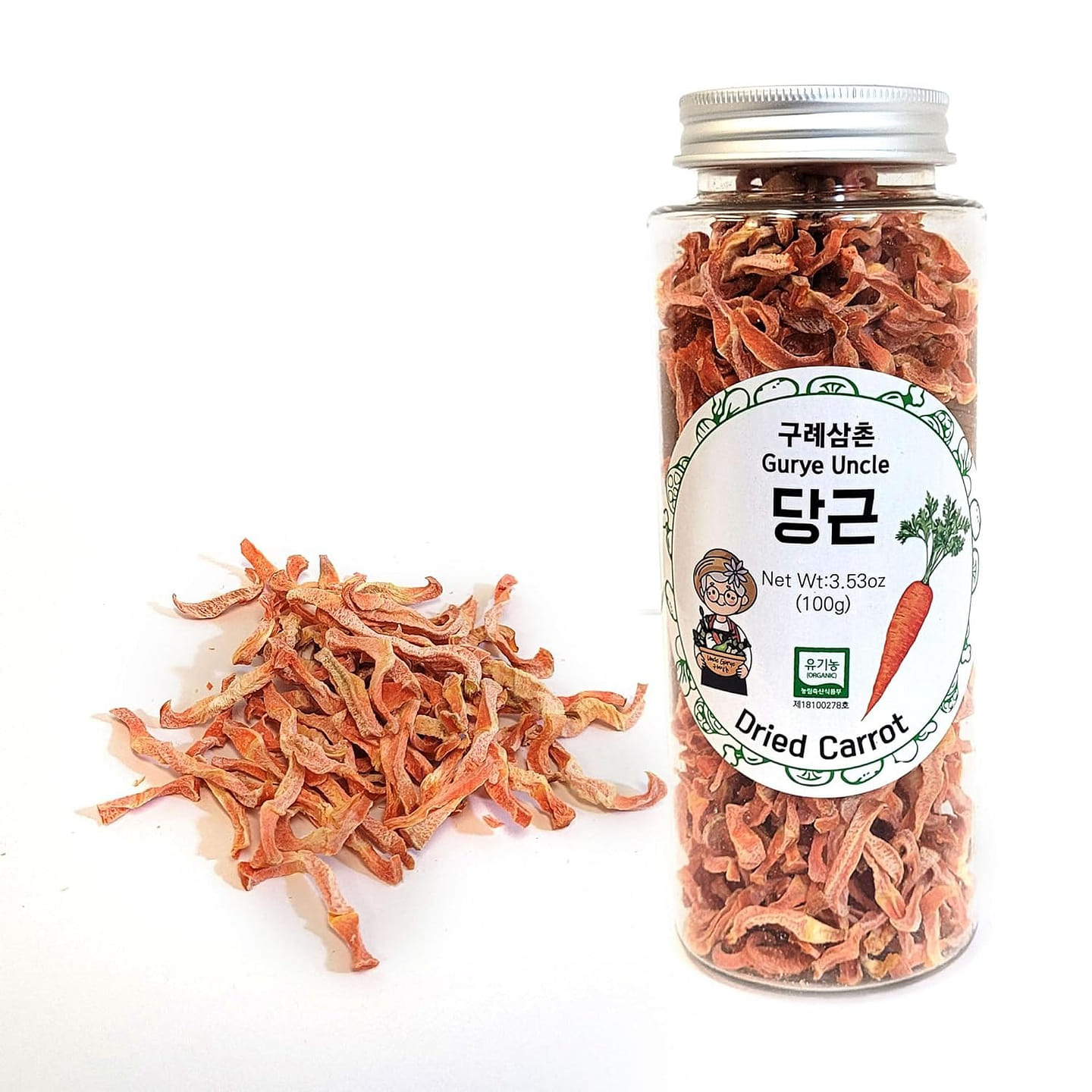 Gurye Uncle 100% Korea Natural Dehydrated Vegetable, Carrot 100g 1 ケース