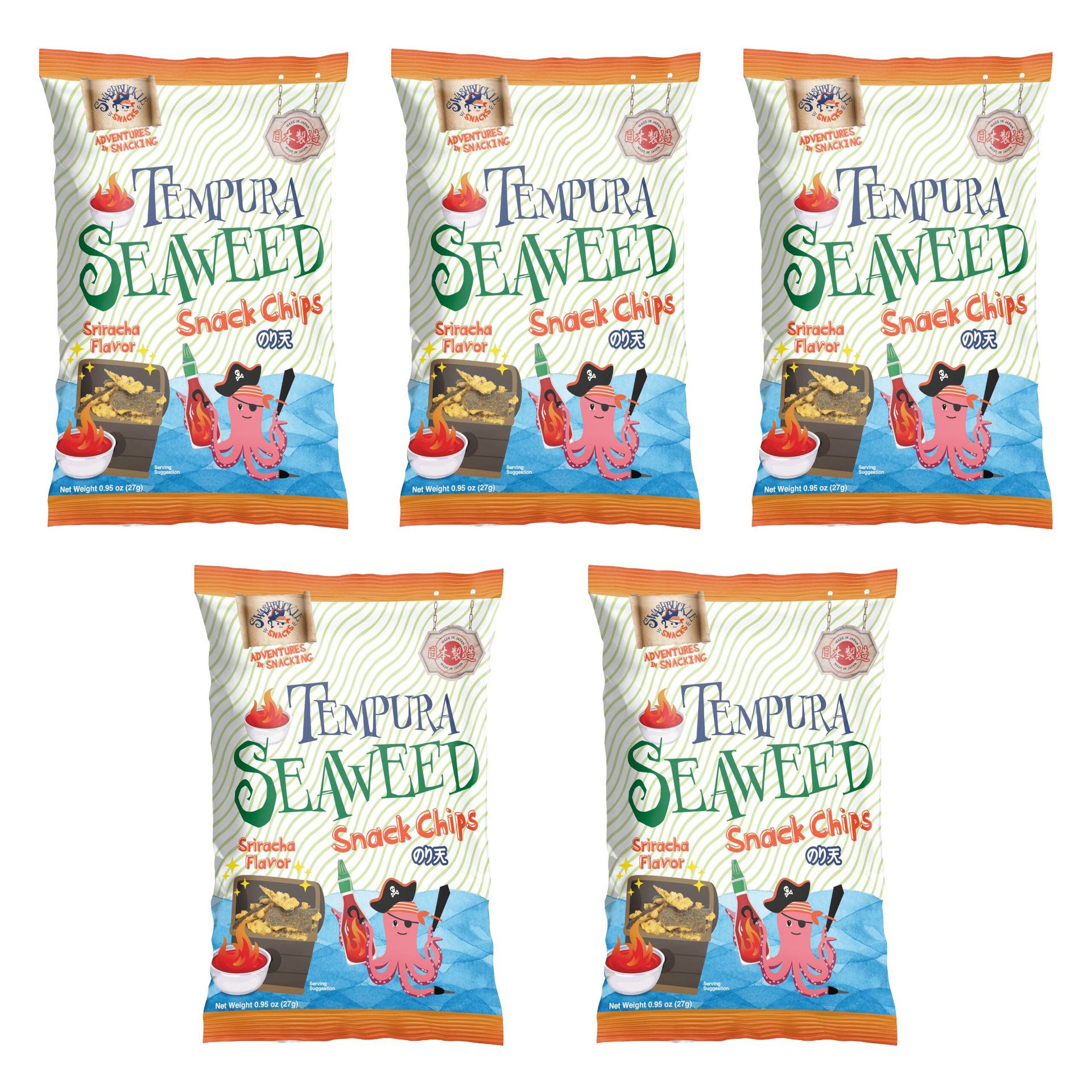 Seaweed Snack Chips Sriracha Flavor 0.95oz x 5 4.75 oz