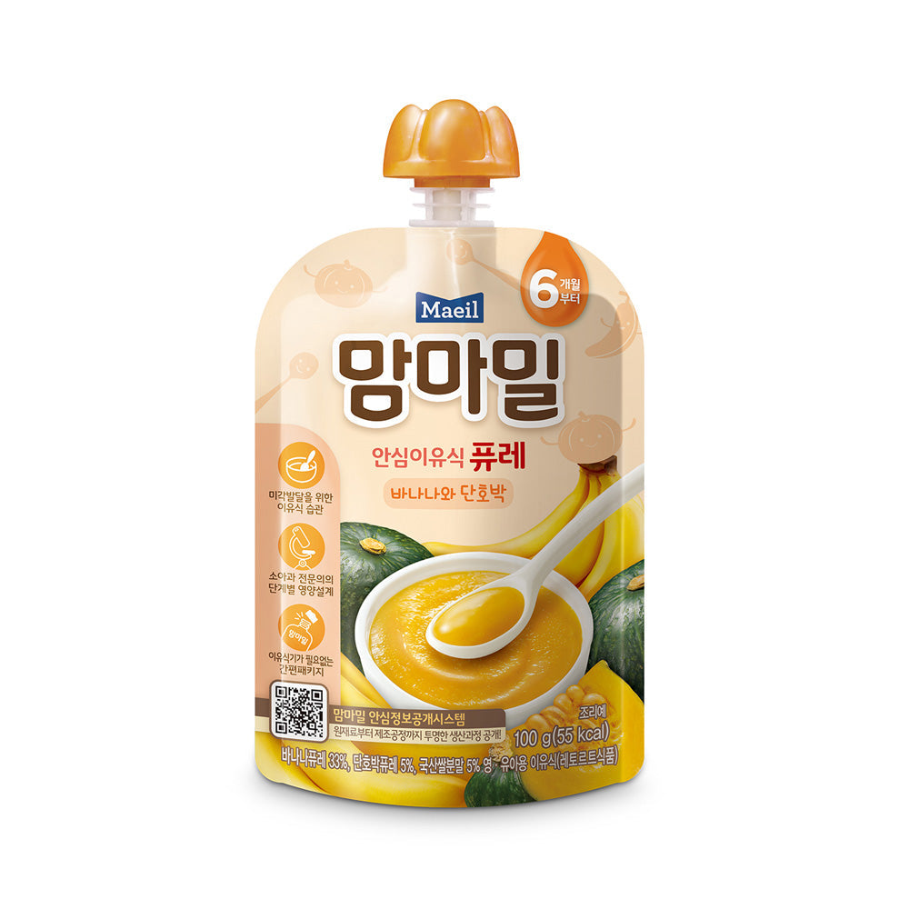 Maeil Mamamil安全放心的嬰兒輔食香蕉南瓜味 100 克