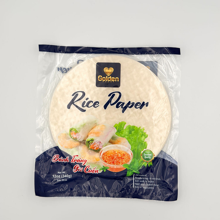 Golden Heart Rice Paper Wrappers 25cm 12 oz
