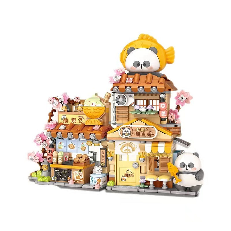 【中国直邮】 FOXTAIL 熊猫积木 街景/建筑模型/diy拼装玩具/小颗粒/儿童/生日礼物-小耙鲷鱼烧 1盒*|预计到达时间3-4周