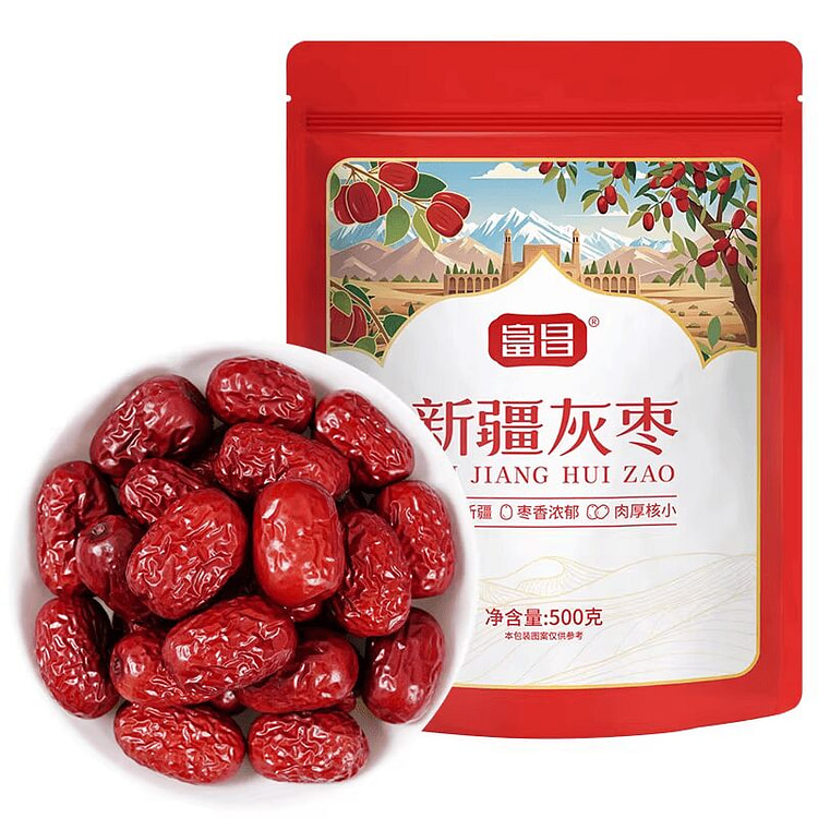富昌 和田灰枣新疆若羌灰枣红枣补气 500g*1袋 500 克
