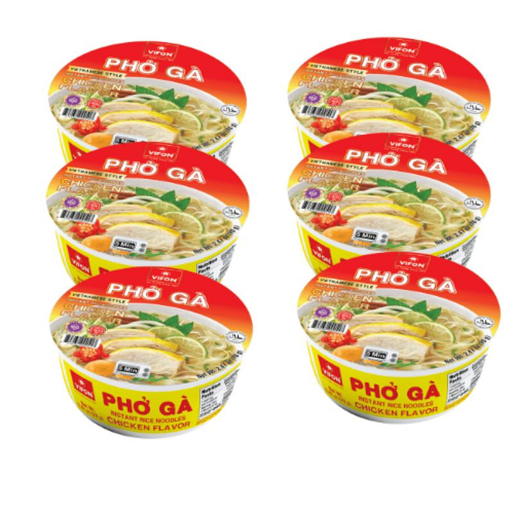 [ VIFON ] Phở Gà Dạng Tô 70gr/tô x 6 tô - Thơm Ngon, Tiện Lợi 6 gói