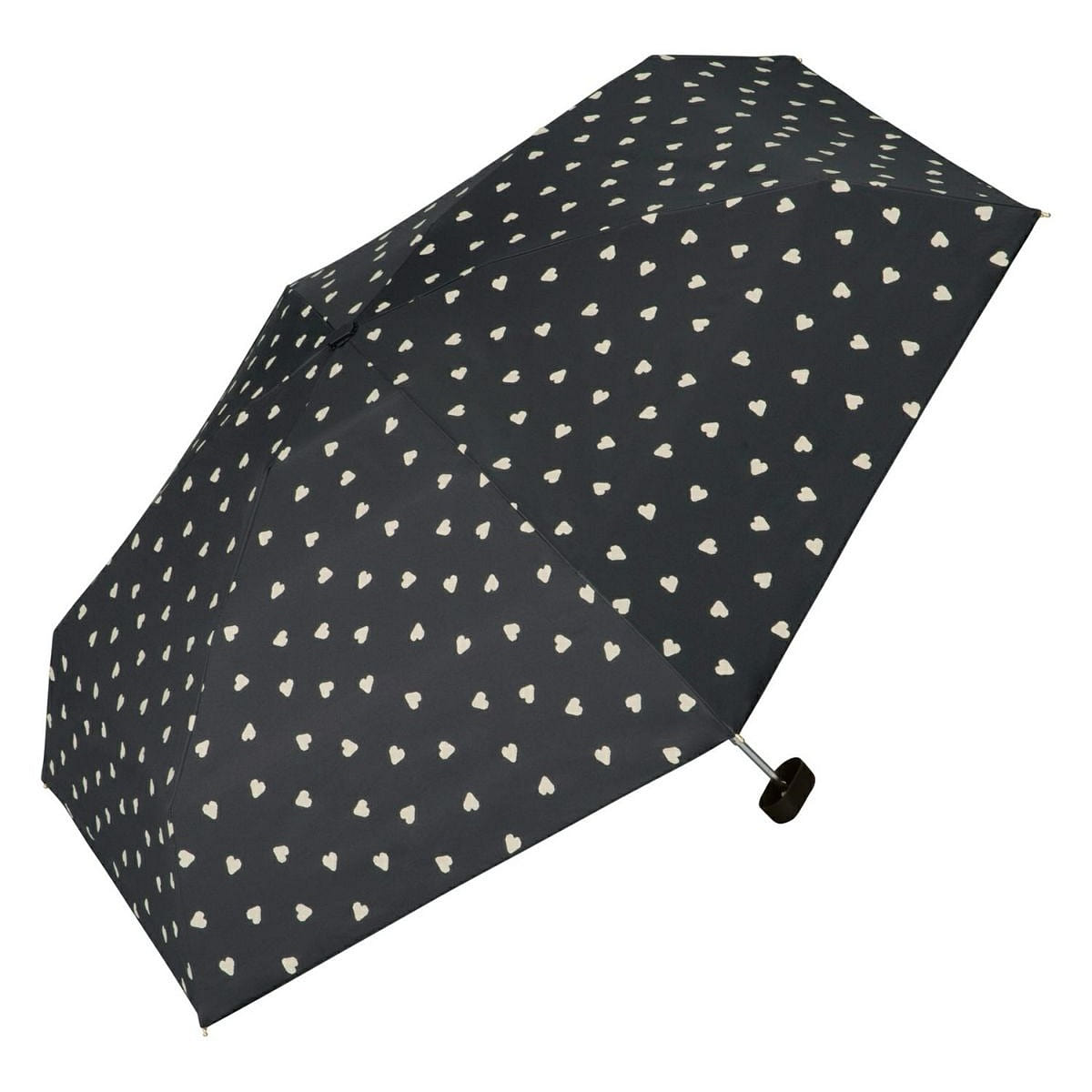 WPC Shading Jaggy Heart Mini Parasol – BLACK 1 count