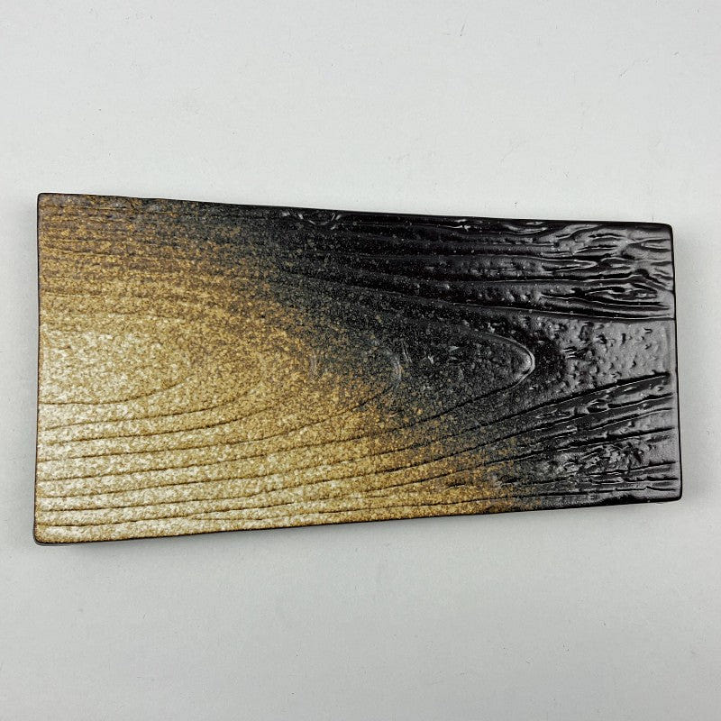 OSARA New York Ginga N Mokume Long Flat Sushi Plate 11 wide 1 each