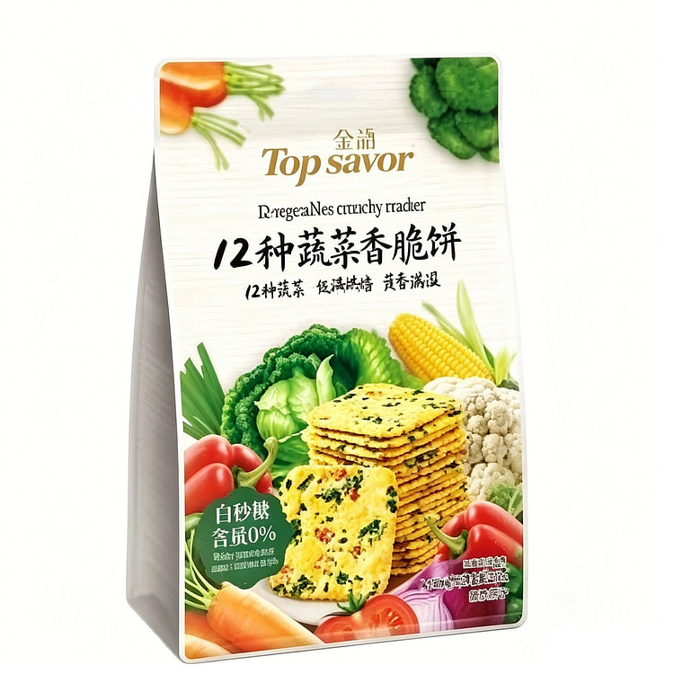 澳门金语12种蔬菜香脆饼208g休闲小零食解馋 208 克