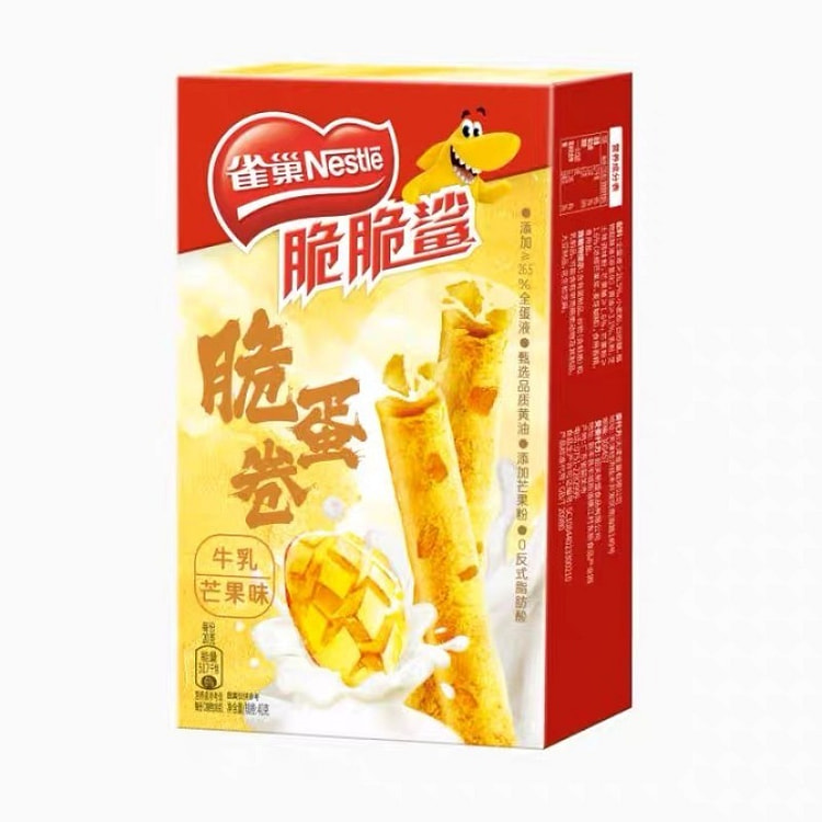 雀巢 脆脆鲨 牛乳芒果味脆蛋卷 40g