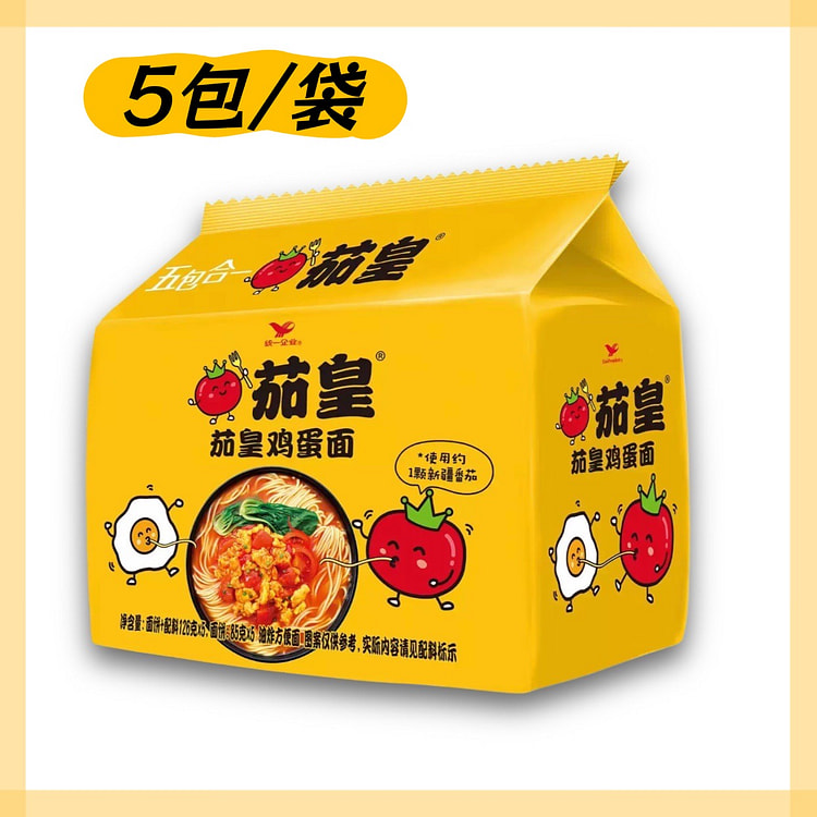 统一 茄皇 番茄鸡蛋面 方便面116g*5 1 包