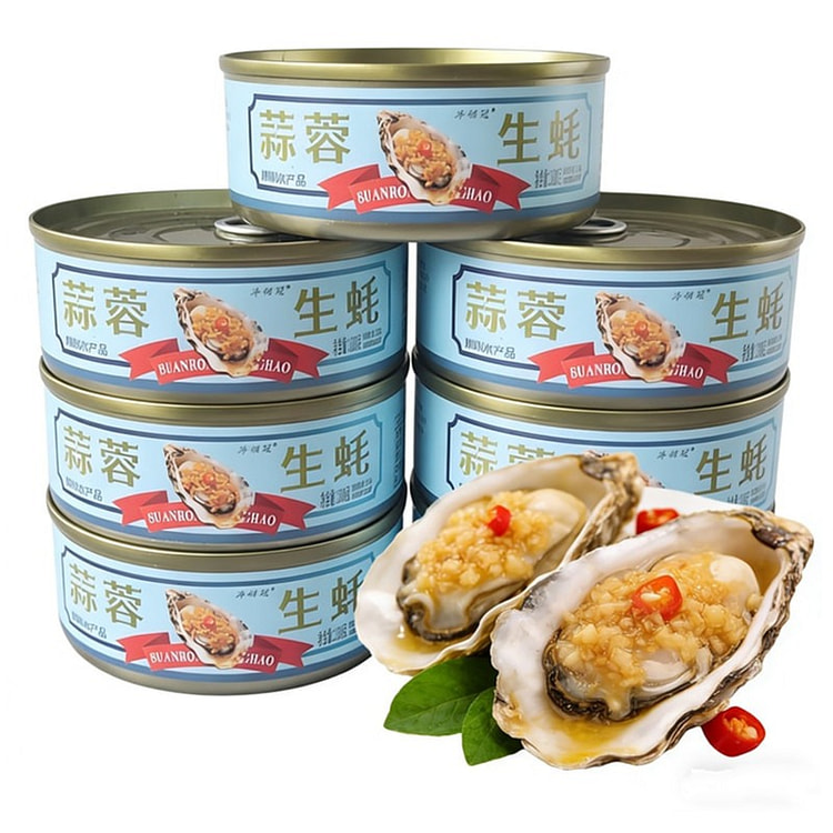 新鲜蒜蓉生蚝 罐头即食 海蛎子肉 海鲜罐头 下酒菜 100 克*2 罐