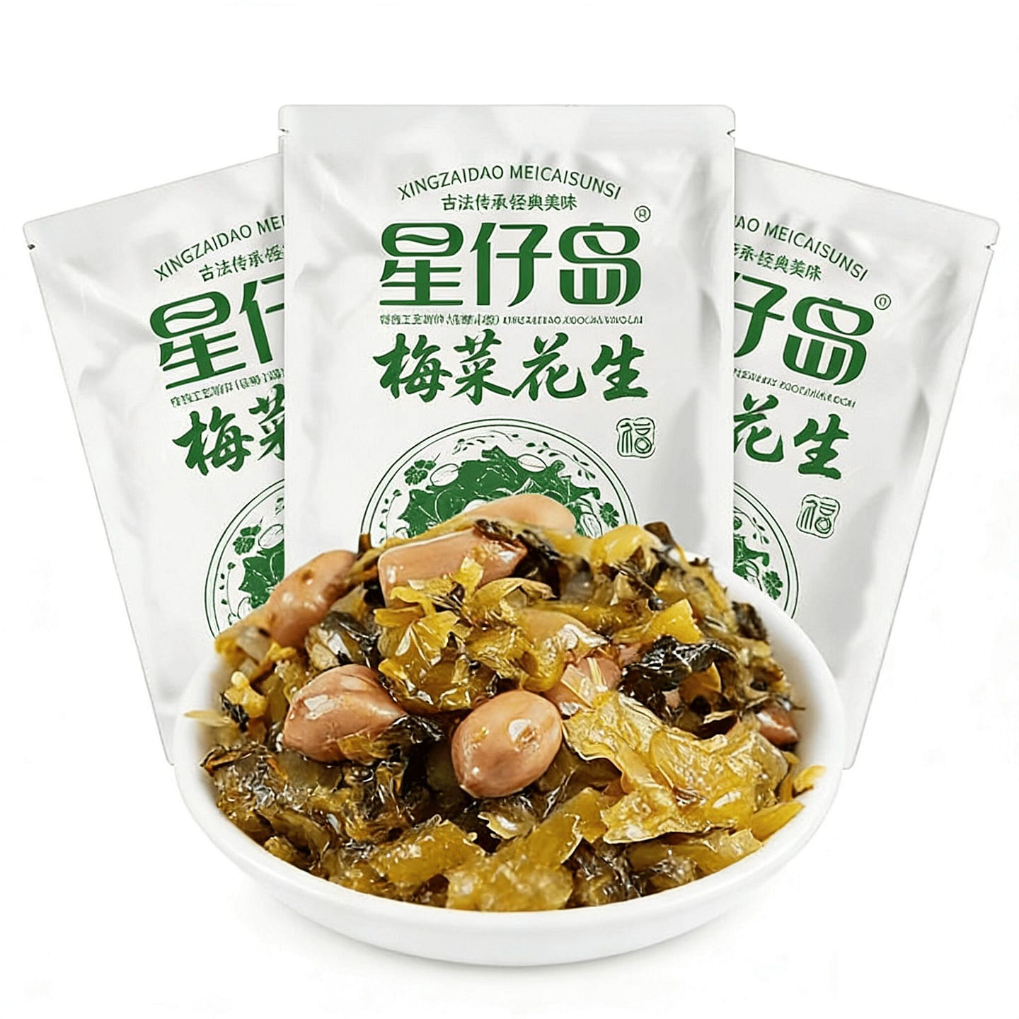 Xingzai Island Pickled Mustard Greens with Peanuts 70 g*2 pack