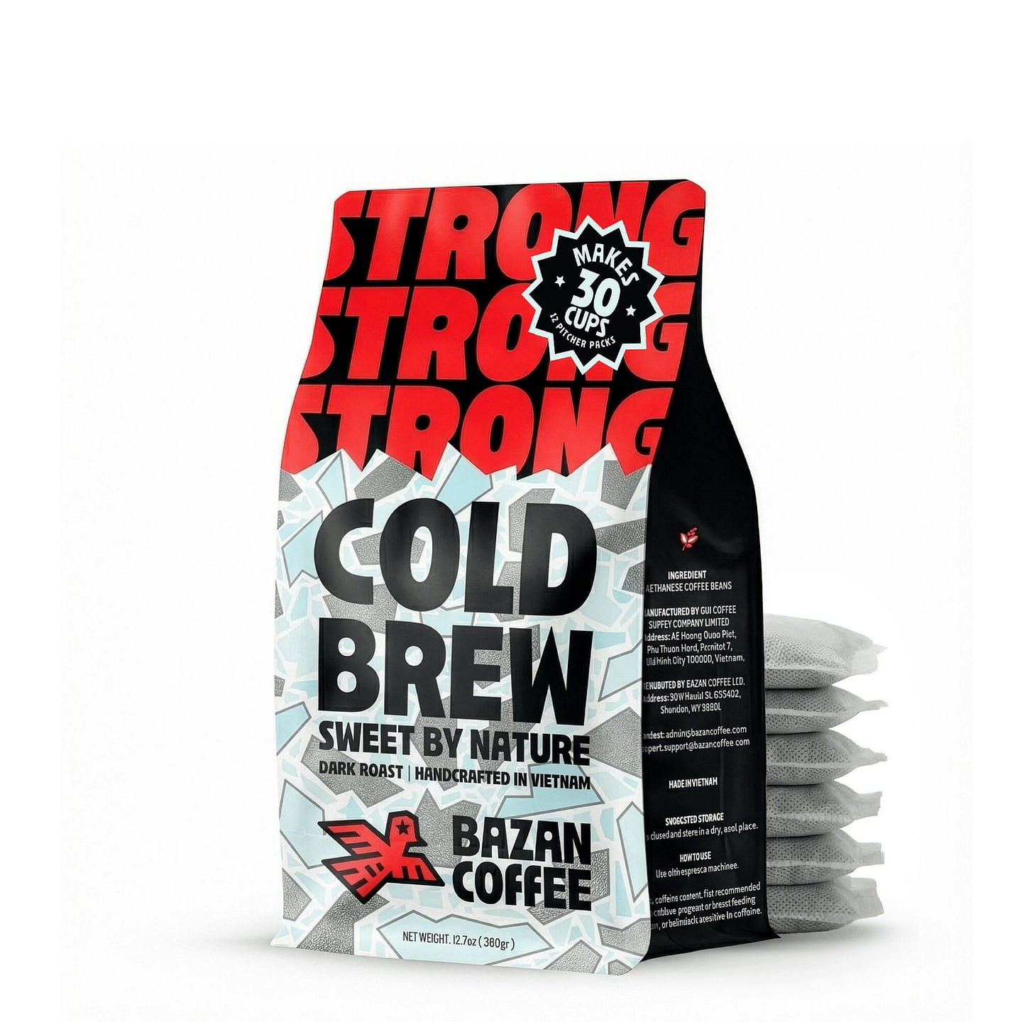 BAZAN COFFEE Vietnamese Cold Brew 12 Pitcher Packs 12.7 oz