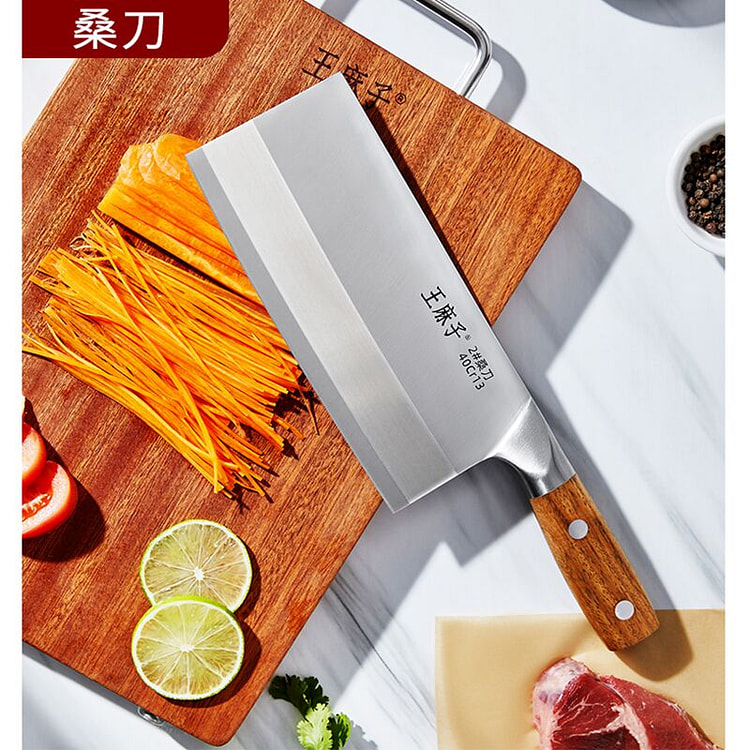 王麻子辰木系列* 桑刀不锈钢刀具185mm