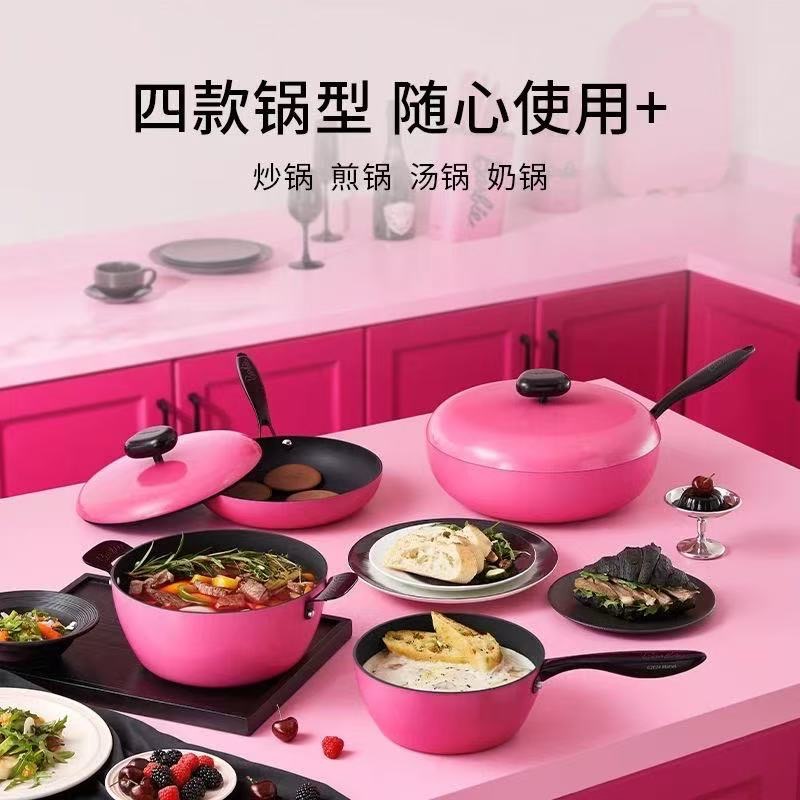 VELOSAN household frying pan 32cm pink - Weee!