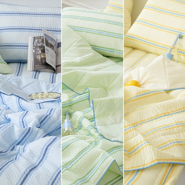 Pure Cotton Seersucker Duvet Pad Set - Royal Blue 1 pack - Weee!