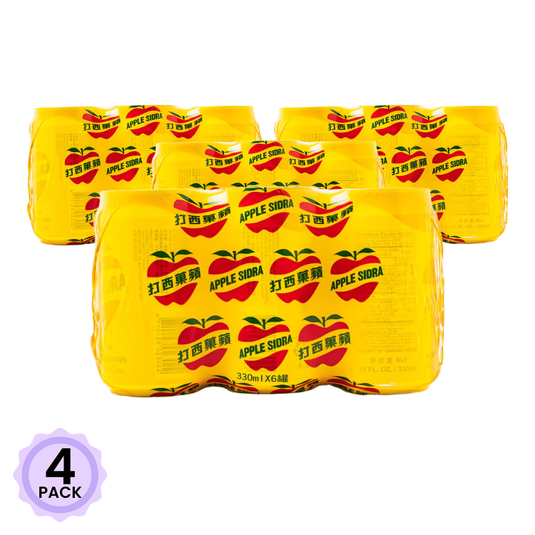 大西洋 苹果西打 330 毫升*6 罐*4 包