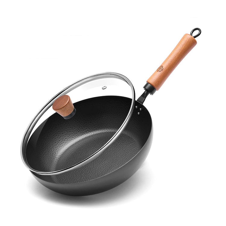 王源吉 锻打煎锅28cm  加深煎盘 包装微瑕 1 个