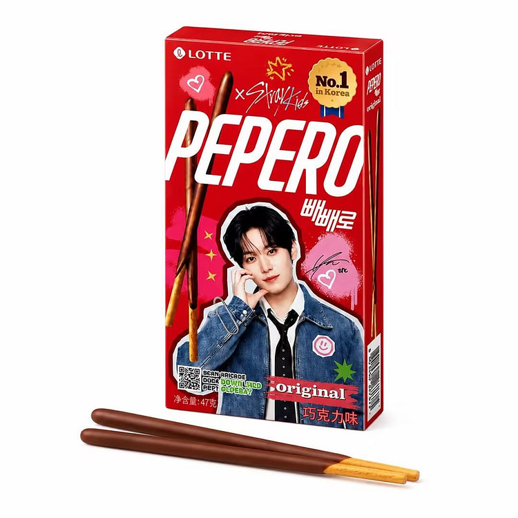 Lotte Pepero Chocolate Flavored Biscuit Sticks47g 1 each