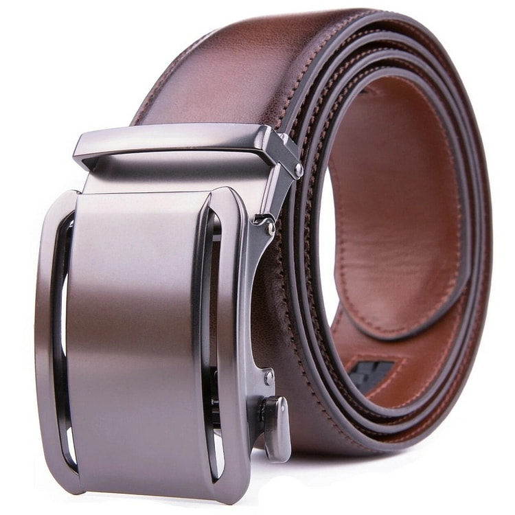 Men's Belt Leather Ratchet Belts for Men BROWN 1 count