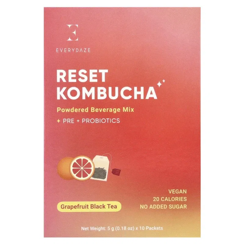 Reset Kombucha, Powdered Beverage Mix, Grapefruit 10 each