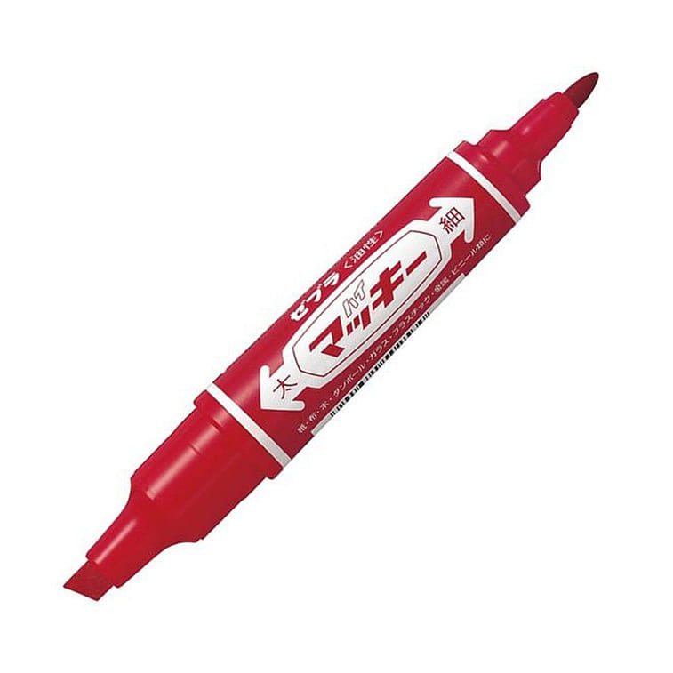 Zebra Double Tip Thick Oil-Based Marker Red 1 each