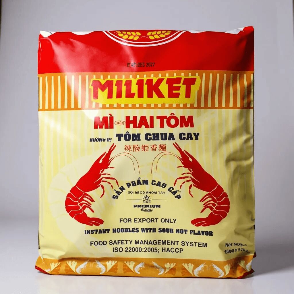 MILIKET Sour and Hot Instant Noodles - 10 packs 75 g