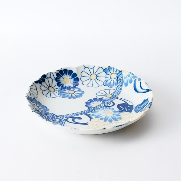 Chợ gốm Mino Ware: Đĩa viền chàm 5.0 inch