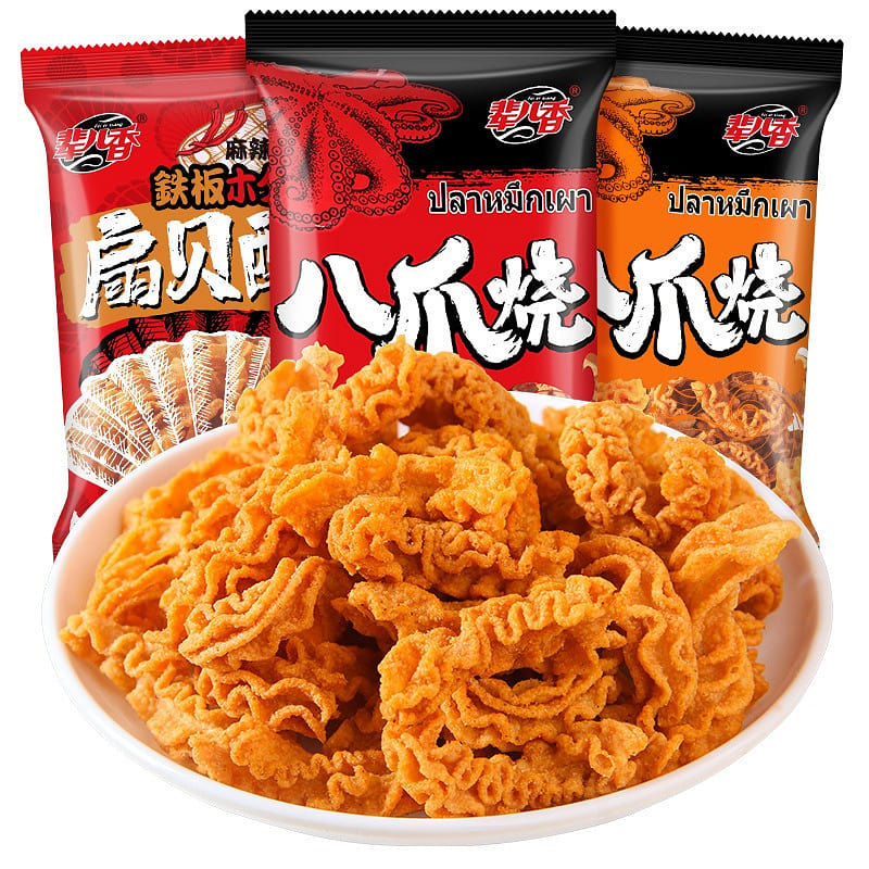 【辈儿香】八爪烧-麻辣味 小吃酱爆锅巴薯片 网红膨化休闲零食品46g/包 46 克