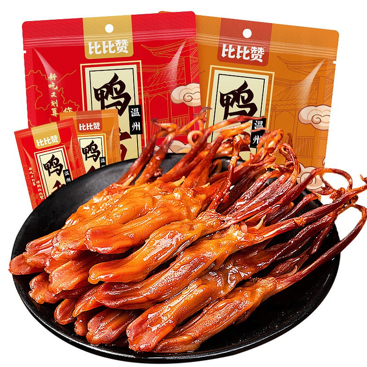 比比赞鸭舌头（香辣味） 温州特产卤味下酒菜 4包