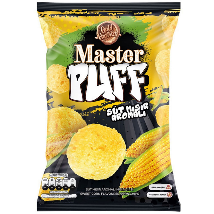 Master Puff Sweet Corn Flavoured Corn Chips 90g 1 pack