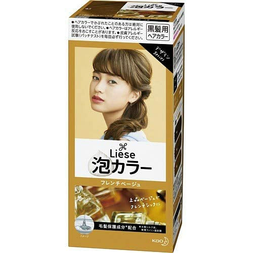 KAO Japan Liese Prettia Creamy Bubble Hair Color for Dark Hair European Series (French Beige) 1 each