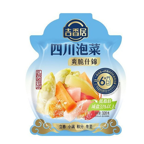 吉香居四川老坛泡菜爽脆什锦泡仔姜萝卜片320g 320 克
